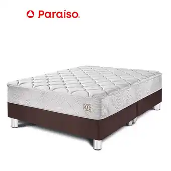 Tottus Cama pocket max queen chocolate oferta