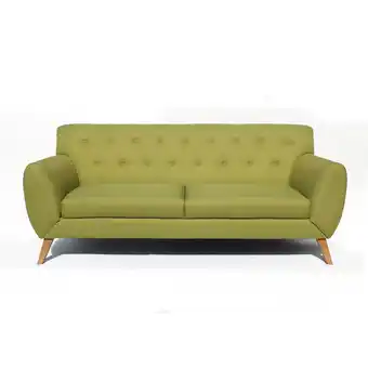 Tottus Sofá love seat 3 cuerpos tapiz chenille verde oferta