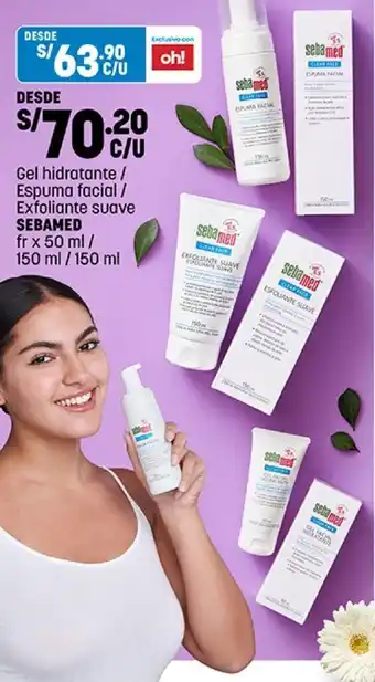 Plaza Vea Gel hidratante / Espuma facial / Exfoliante suave SEBAMED fr x 50 ml/ oferta