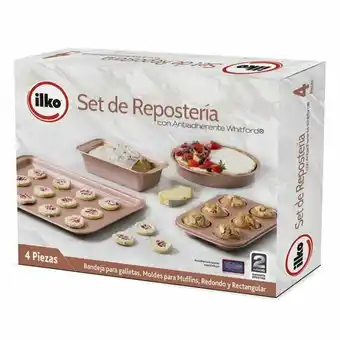 Tottus Set de moldes antiadherente ilko 4 piezas oferta