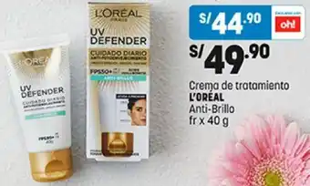 Plaza Vea Crema de tratamiento L'OREAL Anti-Brillo fr x 40 g oferta