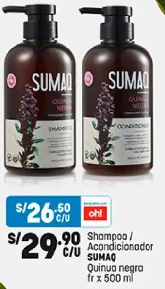 Plaza Vea Shampoo / Acondicionador SUMAQ Quinua negra fr x 500 ml oferta