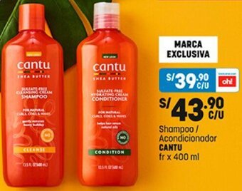 Plaza Vea Shampoo/ Acondicionador CANTU fr x 400 ml oferta
