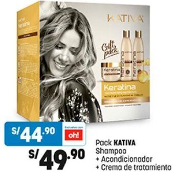 Plaza Vea Pack KATIVA Shampoo + Acondicionador + Crema de tratamiento oferta