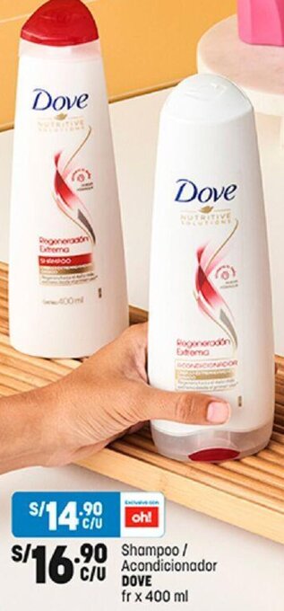 Plaza Vea Shampoo/ Acondicionador DOVE fr x 400 ml oferta