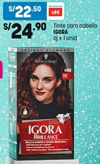 Plaza Vea Tinte para cabello IGORA cjx 1 unid oferta
