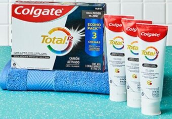 Plaza Vea Crema dental COLGATE Total 12 carbón pk x 3 unid x 75 ml oferta