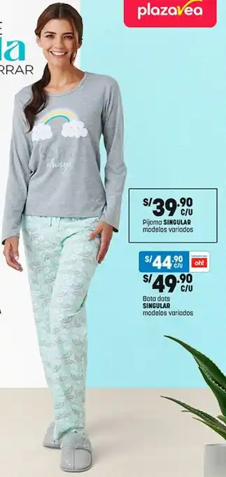Plaza Vea Pijama SINGULAR modelos variados oferta