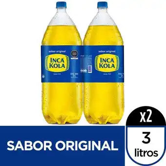 Metro Twopack gaseosa inca kola sabor original botella 3l oferta