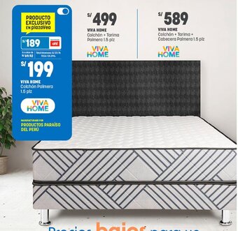 Plaza Vea VIVA HOME Colchón Palmera 1.5 plz oferta