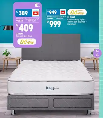 Plaza Vea EL CISNE Colchón Kaly 2 plz oferta
