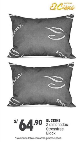 Plaza Vea EL CISNE 2 almohadas Stressfree Black oferta
