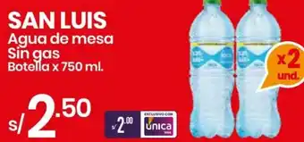 Vega SAN LUIS Agua de mesa Sin gas Botella x 750 ml. oferta