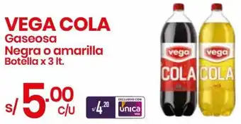 VEGA COLA Gaseosa Negra o amarilla Botella x 3 lt.