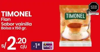 Vega TIMONEL Flan Sabor vainilla Bolsa x 150 gr. oferta