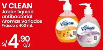 Vega V CLEAN Jabón líquido antibacterial Aromas variados Frasco x 400 ml. oferta