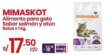 Vega MIMASKOT Alimento para gato Sabor salmón y atún Bolsa x 1 kg. oferta