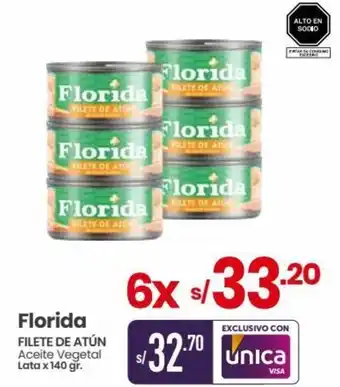 Vega Florida FILETE DE ATÚN Aceite Vegetal Lata x 140 gr. oferta