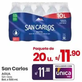 Vega San Carlos AGUA Sin Gas Bot. x 500 ml. oferta