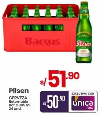 Vega Pilsen CERVEZA Retornable Bot. x 305 ml. 24 und. oferta