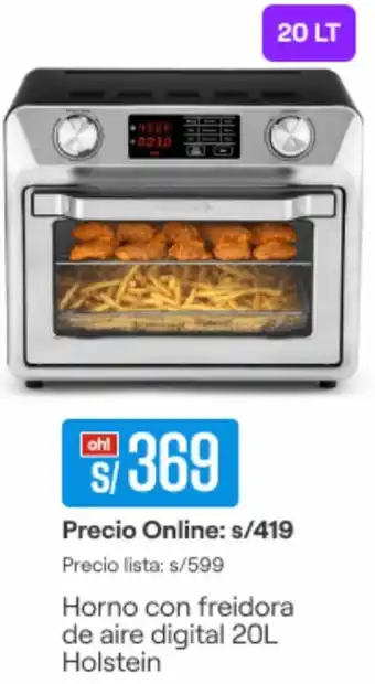 Promart Horno con freidora de aire digital 20L Holstein oferta