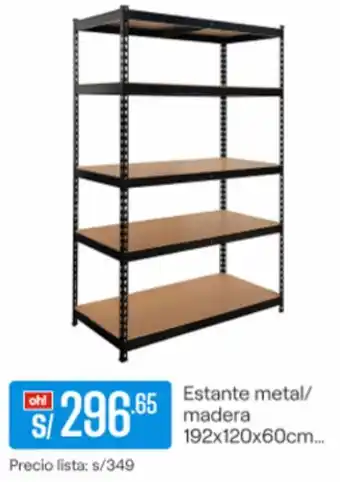 Estante metal/ madera 192x120x60cm