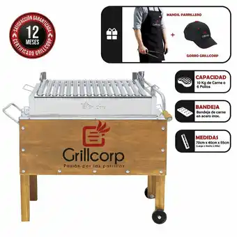 Tottus Kit caja china mediana premium + parrilla con levante + mandil + gorro oferta