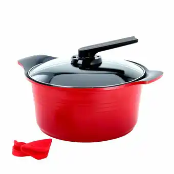Tottus Olla c asas silicona 28 cm 7 l roja natural oferta