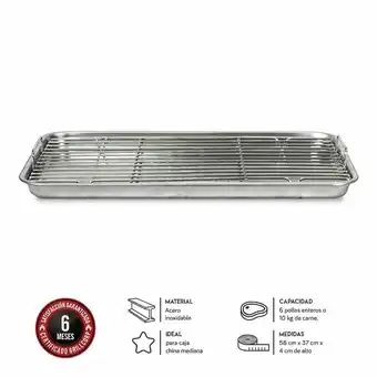 Tottus Bandeja y rejilla inoxidable mediana para horno oferta