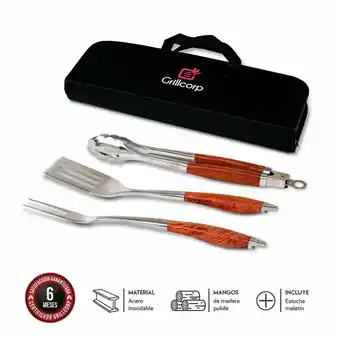 Tottus Set de utensilios parrilleros premium oferta
