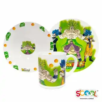 Tottus Scool set ceramica 3 piezas dragon ball oferta