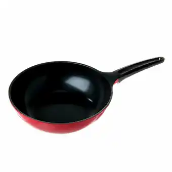 Tottus Wok c mango 30 cm rojo natural oferta