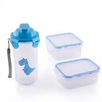 Tottus Set tomatodo mini + 2 contenedores plasticos dino oferta