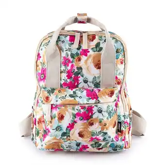 Tottus Mini mochila vanessa 360 floreado blanco oferta