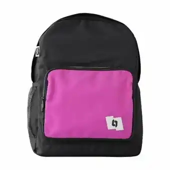 Tottus Mochila impressa color negro fucsia oferta