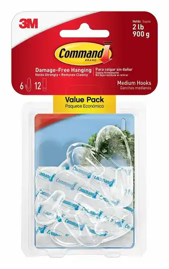 Tottus Command ganchos transparentes medianos x 6 oferta