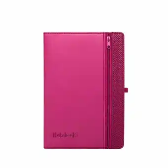Tottus Libreta zipper fucsia + lapicero fucsia oferta