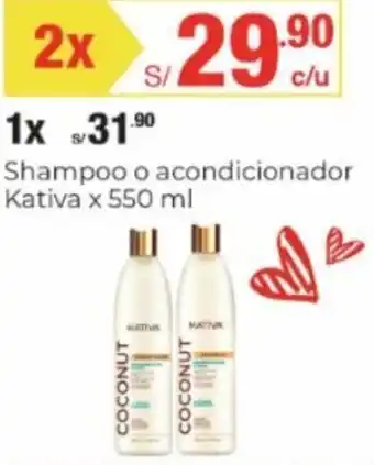 Metro Shampoo o acondicionador Kativa 2 x 550 ml oferta