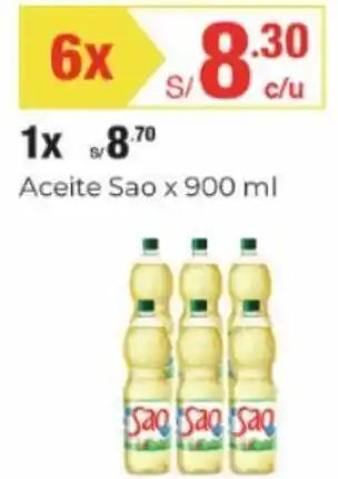 Metro Aceite Sao 6 x 900 ml oferta