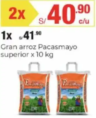 Metro Gran arroz Pacasmayo superior 2 x 10 kg oferta
