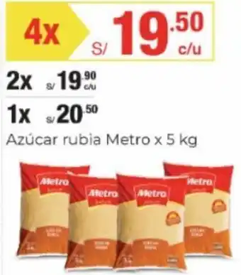 Metro Azúcar rubia Metro 4 x 5 kg oferta