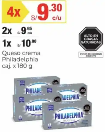Metro Queso crema Philadelphia caj. 4 x 180 g oferta