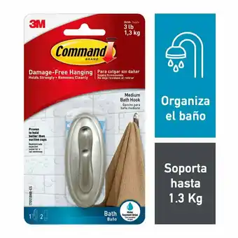 Tottus Command gancho para baño cromado x 1 oferta
