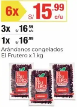 Metro Arándanos congelados El Frutero 6 x 1 kg oferta