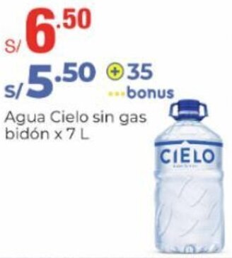 Metro Agua Cielo sin gas bidón x 7 L oferta