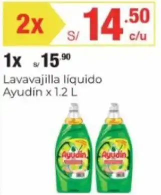 Metro Lavavajilla líquido Ayudín 2 x 1.2 L oferta