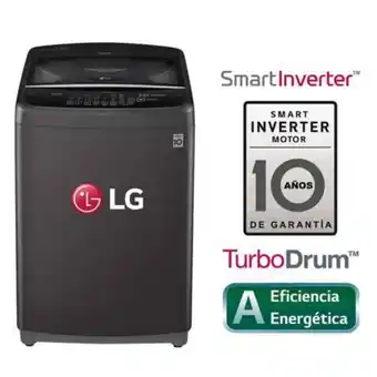 Maestro Lavadora 13 kg lg carga superior smart inverter con turbodrum wt13bsb negro claro oferta