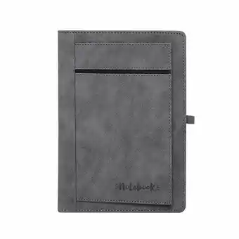 Tottus Notebook wallet gris + lapicero negro oferta