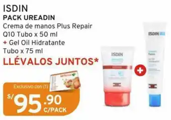 Mifarma ISDIN PACK UREADIN Crema de manos Plus Repair Q10 Tubo x 50 ml + Gel Oil Hidratante Tubo x 75 ml oferta