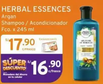 Mifarma HERBAL ESSENCES Argan Shampoo / Acondicionador Fco. x 245 ml oferta